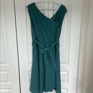 BloomChic Teal Sleeveless V-Neck Midi Sundress
